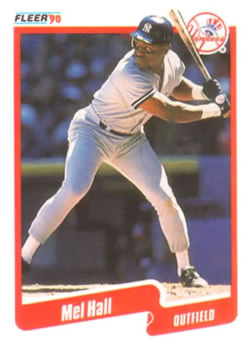 1990 Fleer #444 Mel Hall NM-MT New York Yankees Baseball Card - Baseball Card Single