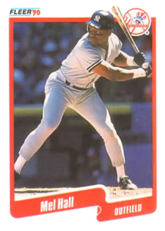 1990 Fleer #444 Mel Hall NM-MT New York Yankees Baseball Card - Baseball Card Single