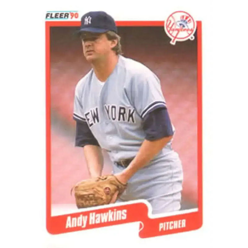 1990 Fleer #445 Andy Hawkins NM-MT New York Yankees Baseball Card - Baseball Card Single