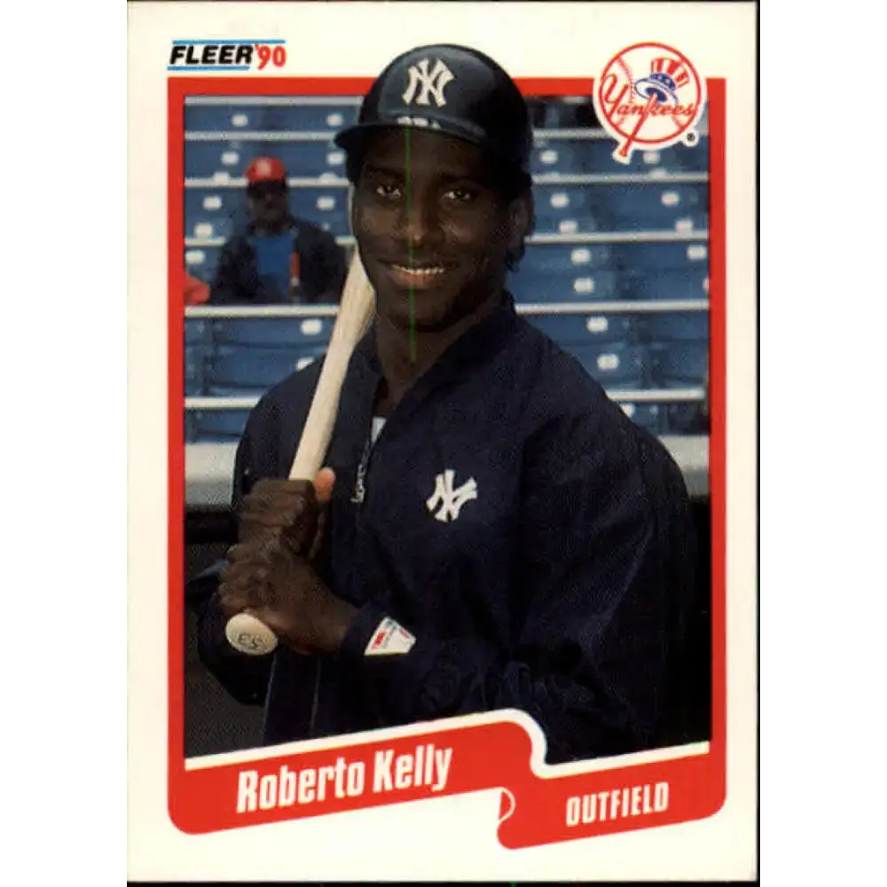 1990 Fleer #446 Roberto Kelly NM-MT New York Yankees Baseball Card - Baseball Card Single