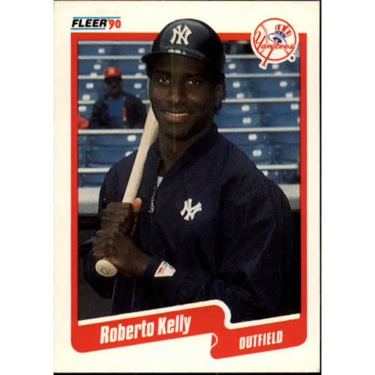 1990 Fleer #446 Roberto Kelly NM-MT New York Yankees Baseball Card - Baseball Card Single
