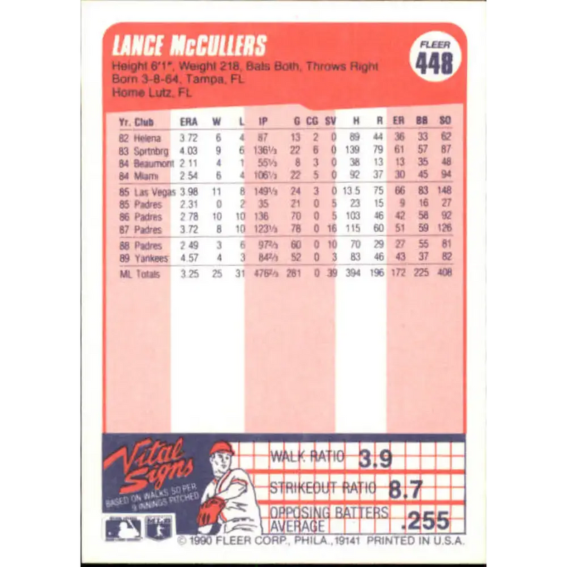 1990 Fleer #447 Don Mattingly NM-MT New York Yankees Baseball Card - Baseball Card Single
