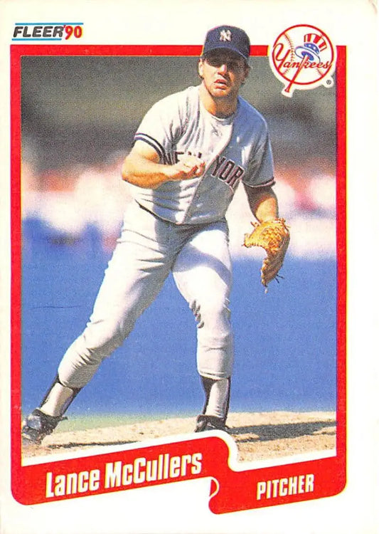 1990 Fleer #448 Lance McCullers NM-MT New York Yankees Baseball Card - Baseball Card Single