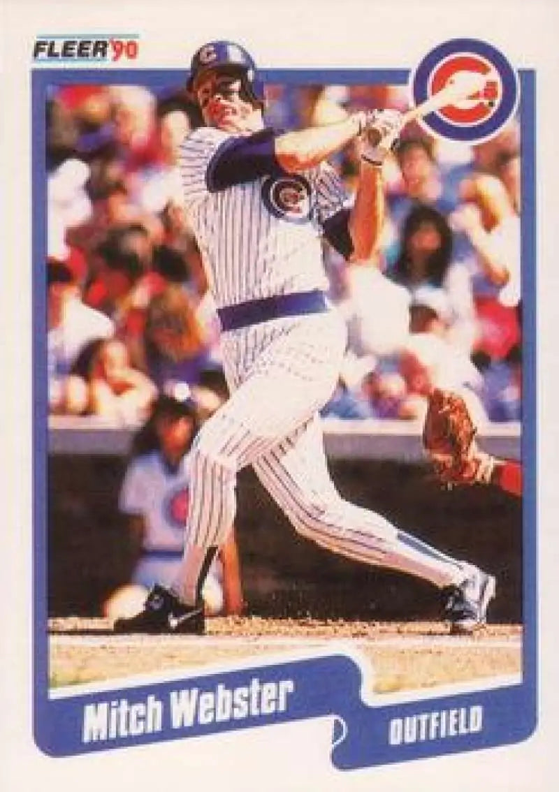 1990 Fleer #45 Mitch Webster NM-MT Chicago Cubs Baseball Card - Baseball Card Single