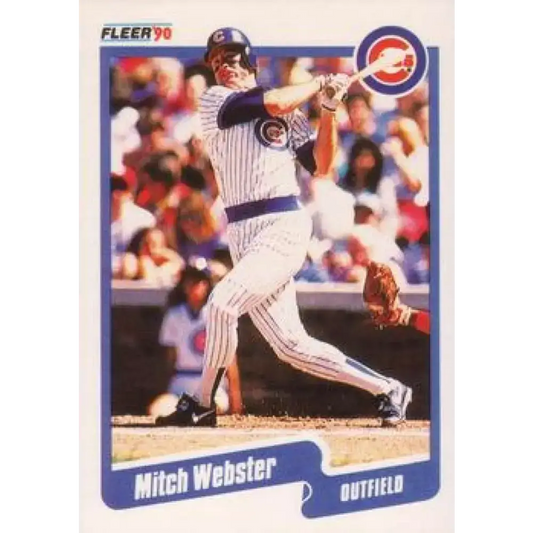 1990 Fleer #45 Mitch Webster NM-MT Chicago Cubs Baseball Card - Baseball Card Single