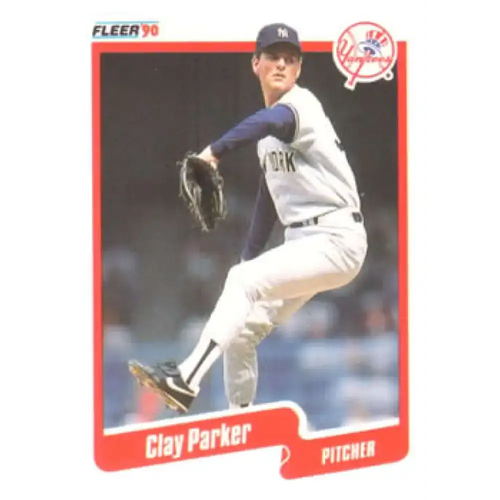 1990 Fleer #451 Clay Parker NM-MT New York Yankees Baseball Card - Baseball Card Single