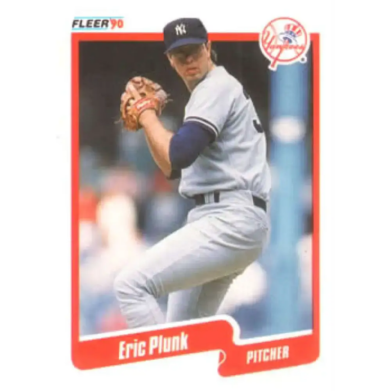1990 Fleer #452 Eric Plunk NM-MT New York Yankees Baseball Card - Baseball Card Single
