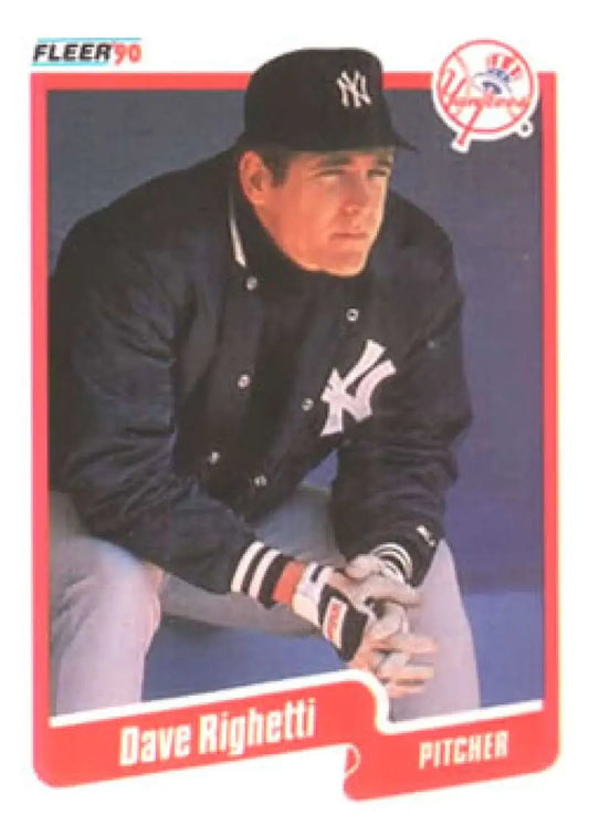 1990 Fleer #453 Dave Righetti NM-MT New York Yankees Baseball Card - Baseball Card Single