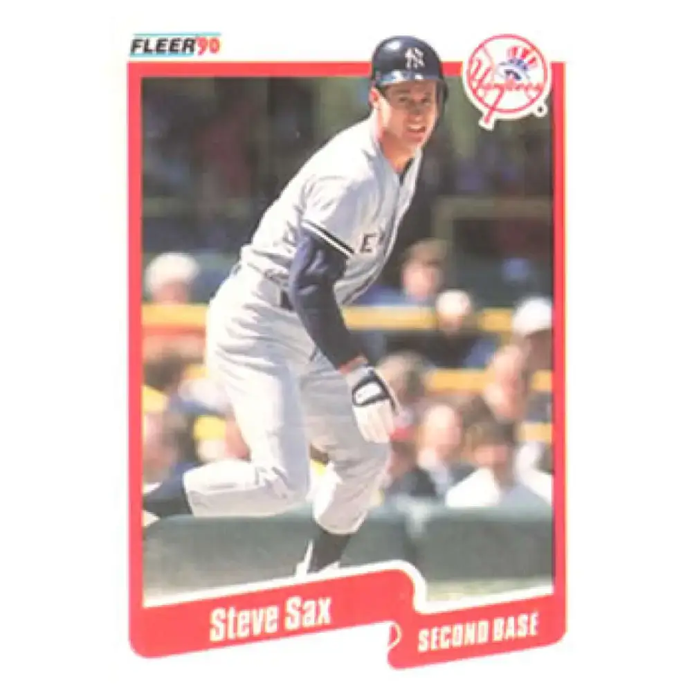 1990 Fleer #455 Steve Sax NM-MT New York Yankees Baseball Card - Baseball Card Single