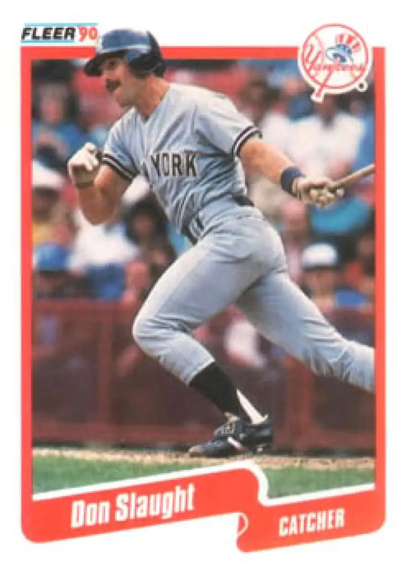 1990 Fleer #456 Don Slaught NM-MT New York Yankees Baseball Card - Baseball Card Single