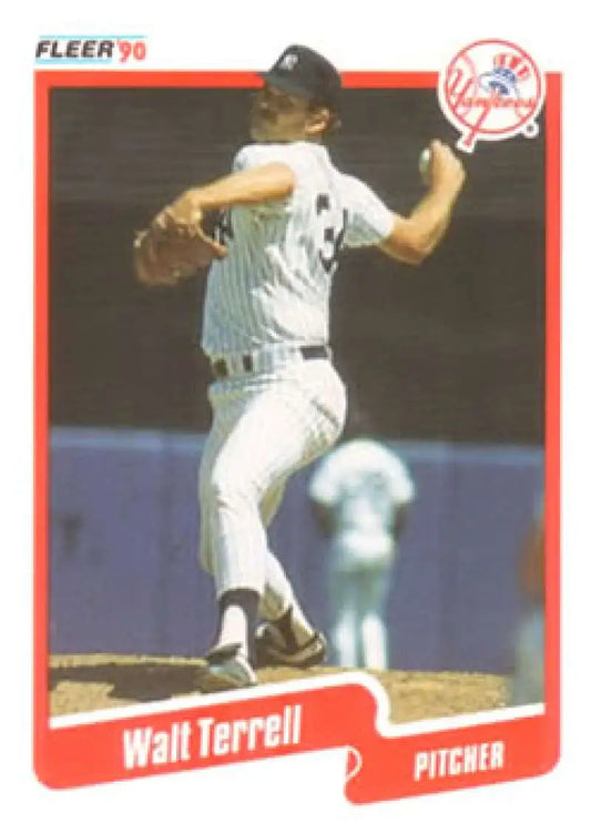 1990 Fleer #457 Walt Terrell NM-MT New York Yankees Baseball Card - Baseball Card Single