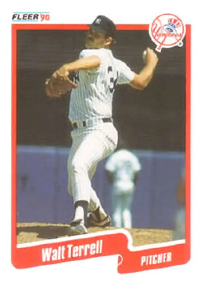 1990 Fleer #457 Walt Terrell NM-MT New York Yankees Baseball Card - Baseball Card Single