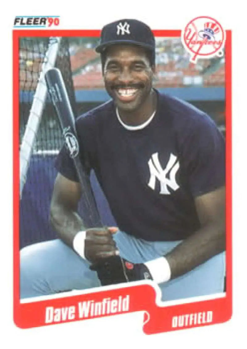 1990 Fleer #458 Dave Winfield NM-MT New York Yankees Baseball Card - Baseball Card Single