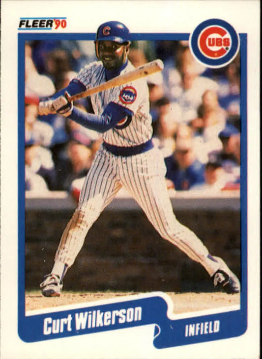 1990 Fleer #46 Curtis Wilkerson NM-MT Chicago Cubs Baseball Card - Baseball Card Single