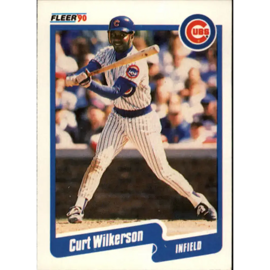1990 Fleer #46 Curtis Wilkerson NM-MT Chicago Cubs Baseball Card - Baseball Card Single