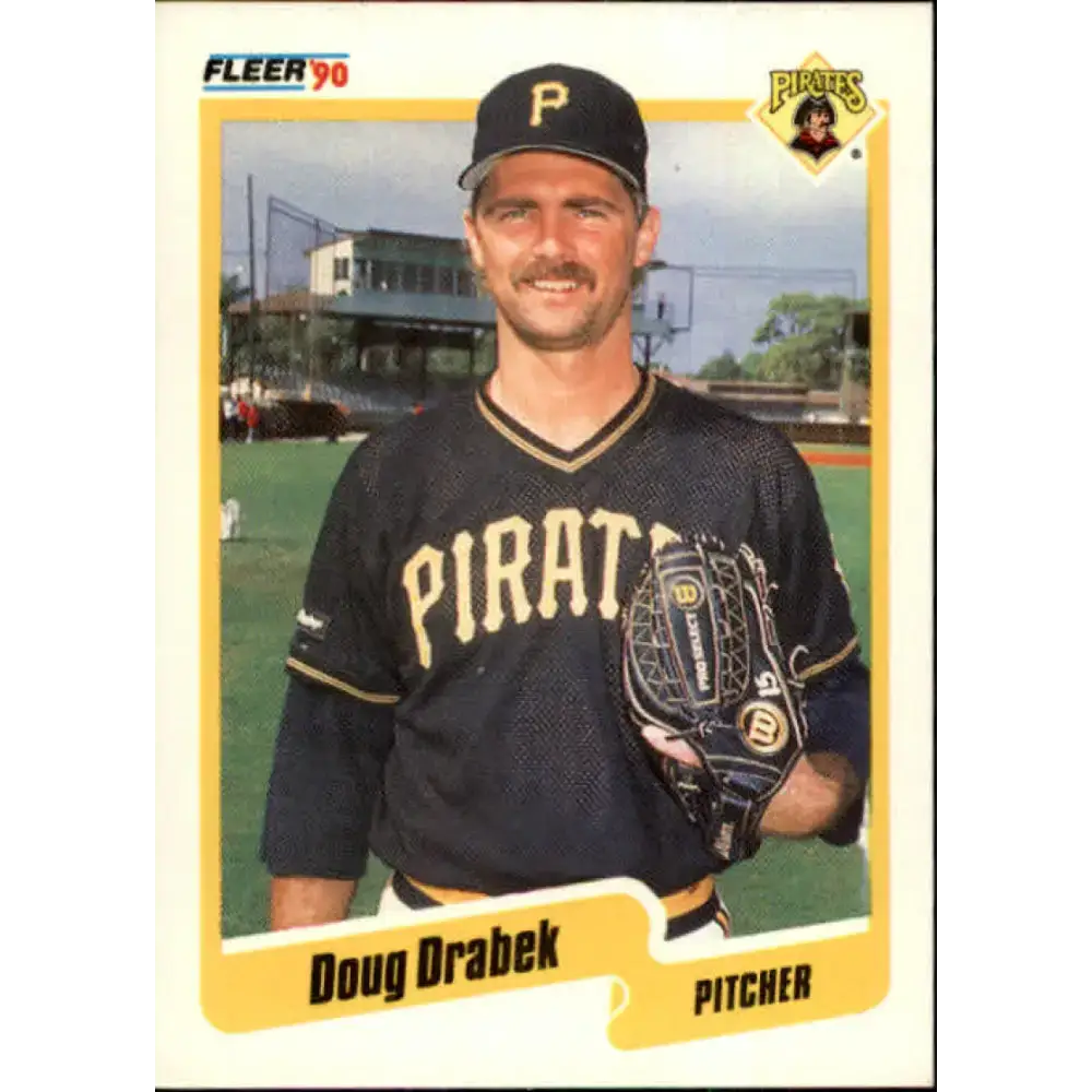1990 Fleer #465 Doug Drabek NM-MT Pittsburgh Pirates Baseball Card - Baseball Card Single