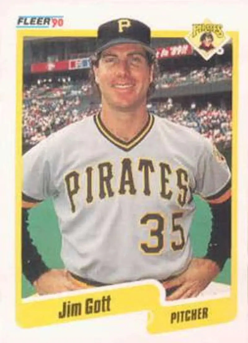 1990 Fleer #466 Jim Gott NM-MT Pittsburgh Pirates Baseball Card - Baseball Card Single