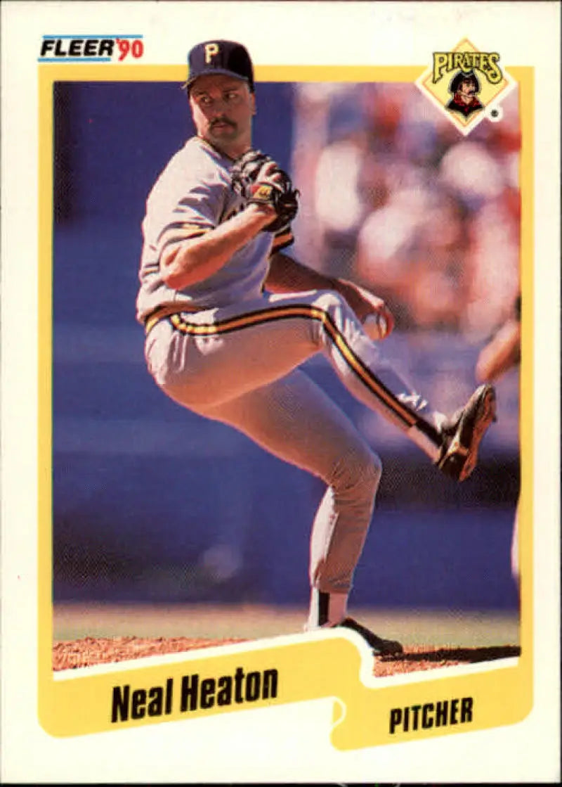 1990 Fleer #468 Neal Heaton NM-MT Pittsburgh Pirates Baseball Card - Baseball Card Single