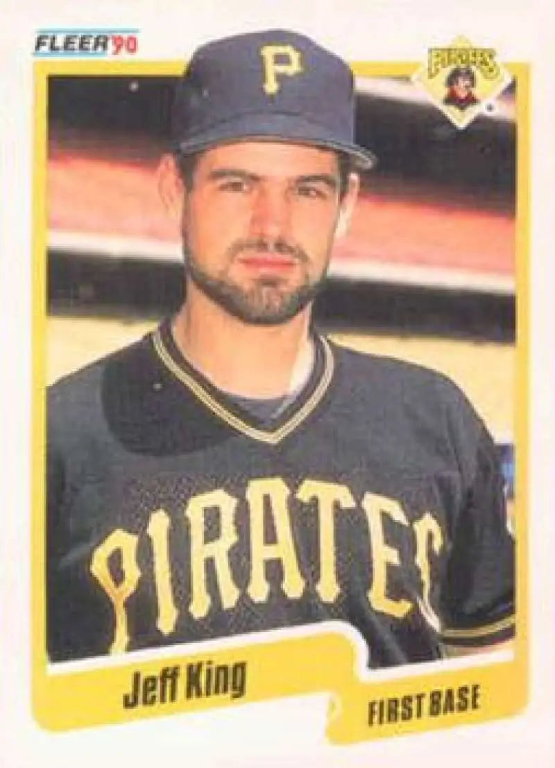 1990 Fleer #469 Jeff King NM-MT Pittsburgh Pirates Baseball Card - Baseball Card Single