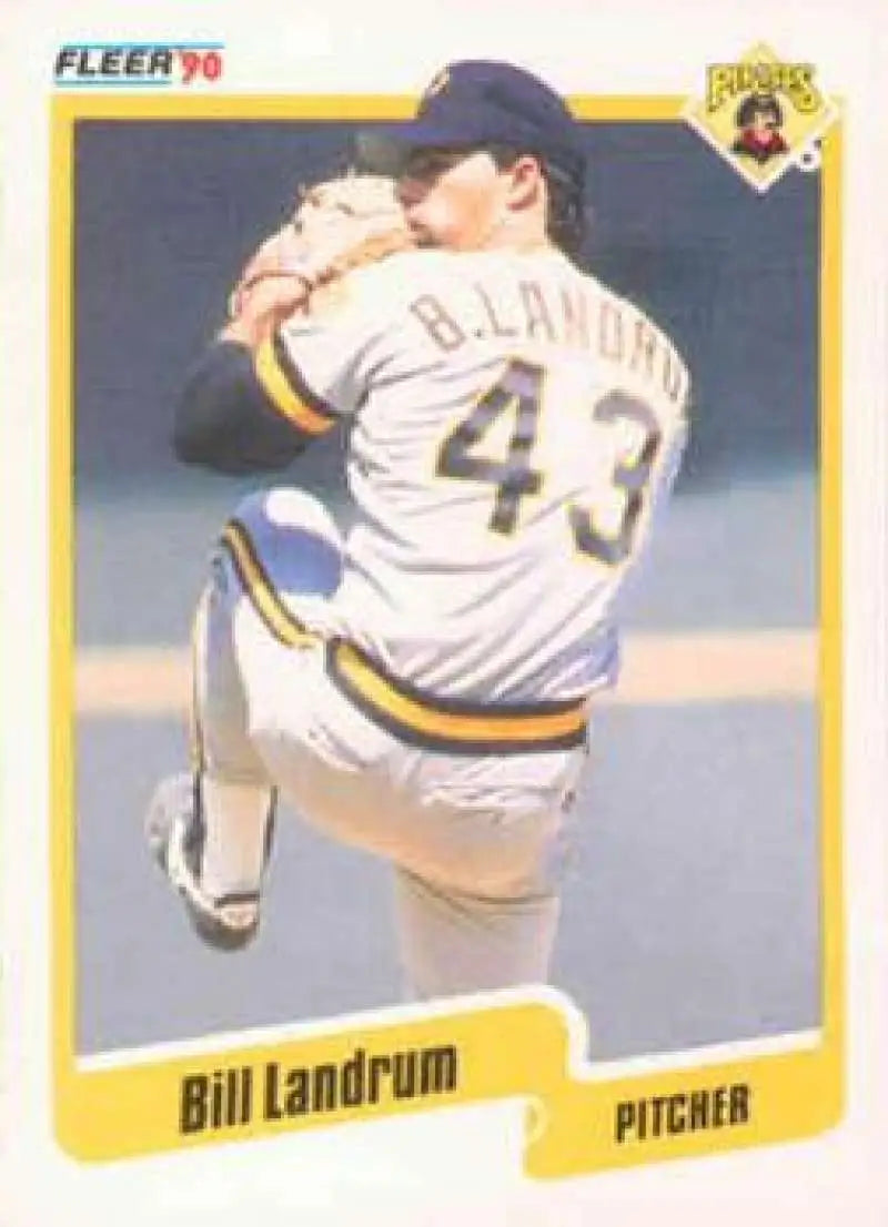 1990 Fleer #472 Bill Landrum NM-MT Pittsburgh Pirates Baseball Card - Baseball Card Single