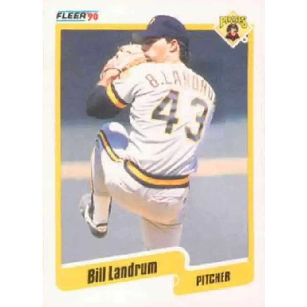 1990 Fleer #472 Bill Landrum NM-MT Pittsburgh Pirates Baseball Card - Baseball Card Single