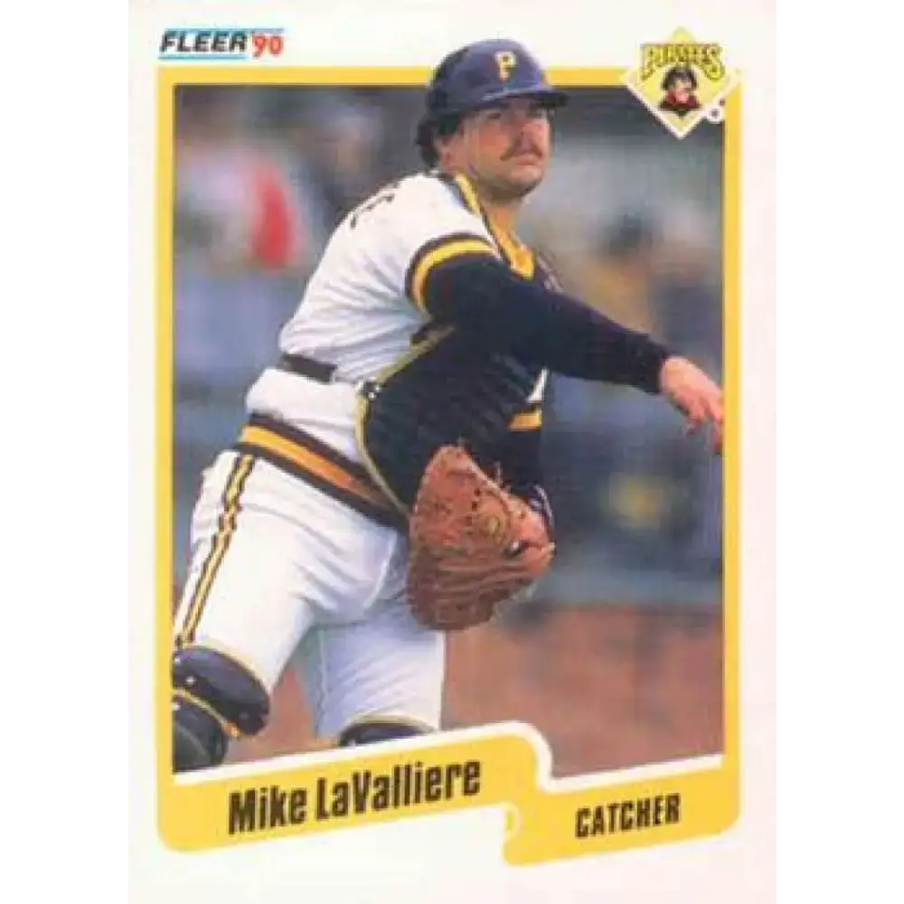 1990 Fleer #473 Mike LaValliere NM-MT Pittsburgh Pirates Baseball Card - Baseball Card Single