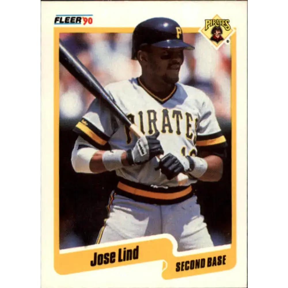1990 Fleer #474 Jose Lind NM-MT Pittsburgh Pirates Baseball Card - Baseball Card Single