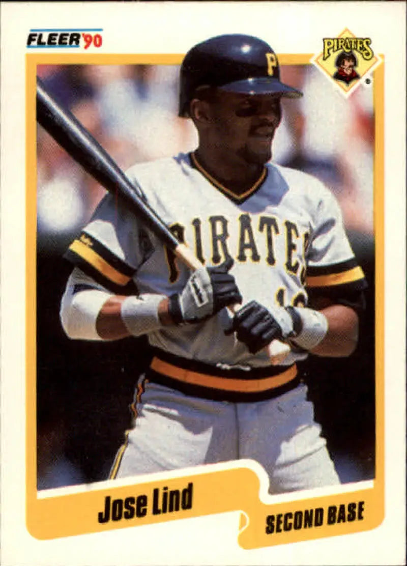 1990 Fleer #474 Jose Lind NM-MT Pittsburgh Pirates Baseball Card - Baseball Card Single