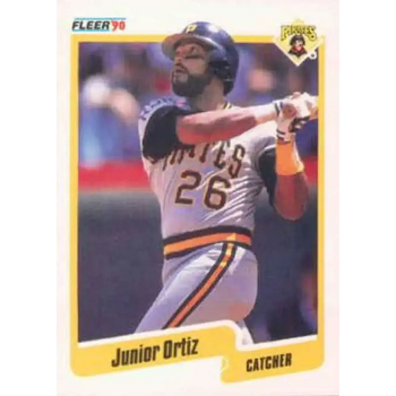 1990 Fleer #475 Junior Ortiz NM-MT Pittsburgh Pirates Baseball Card - Baseball Card Single