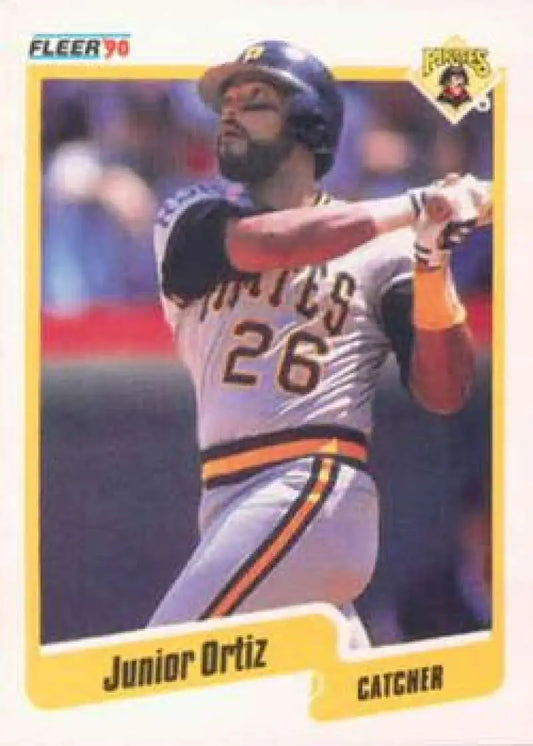 1990 Fleer #475 Junior Ortiz NM-MT Pittsburgh Pirates Baseball Card - Baseball Card Single