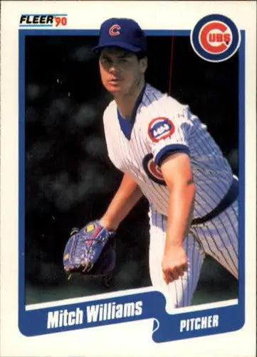 1990 Fleer Mitch Williams baseball card with original gloss featuring Cubs player