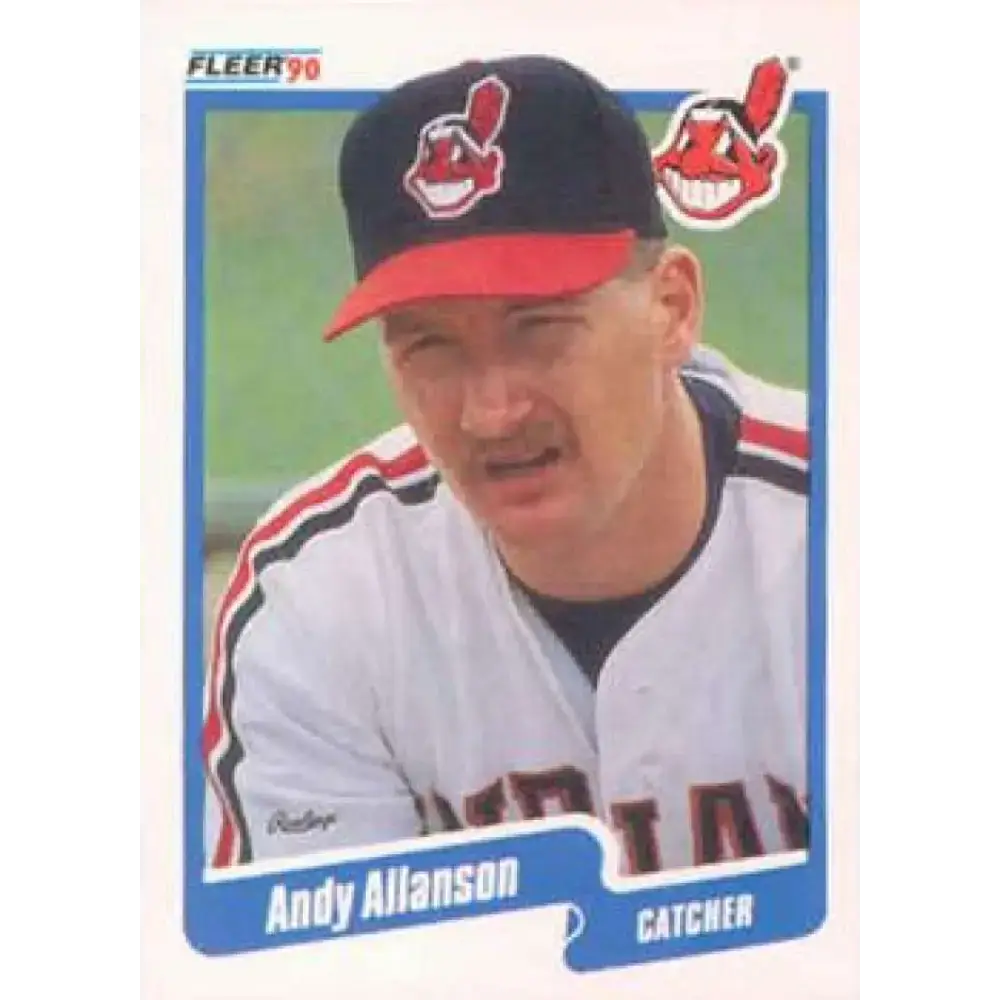 1990 Fleer #483 Andy Allanson NM-MT Cleveland Indians Baseball Card - Baseball Card Single