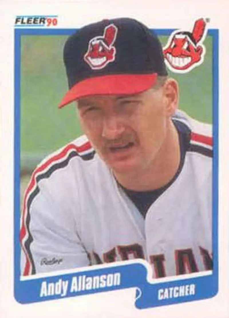 1990 Fleer #483 Andy Allanson NM-MT Cleveland Indians Baseball Card - Baseball Card Single