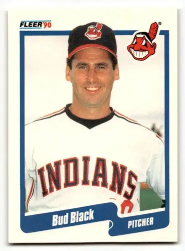 1990 Fleer Bud Black Cleveland Indians baseball card, EX/NM condition