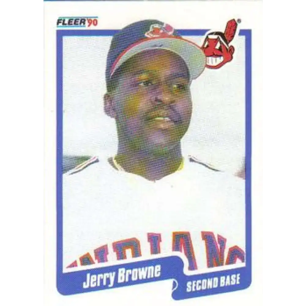 1990 Fleer #487 Jerry Browne NM-MT Cleveland Indians Baseball Card - Baseball Card Single