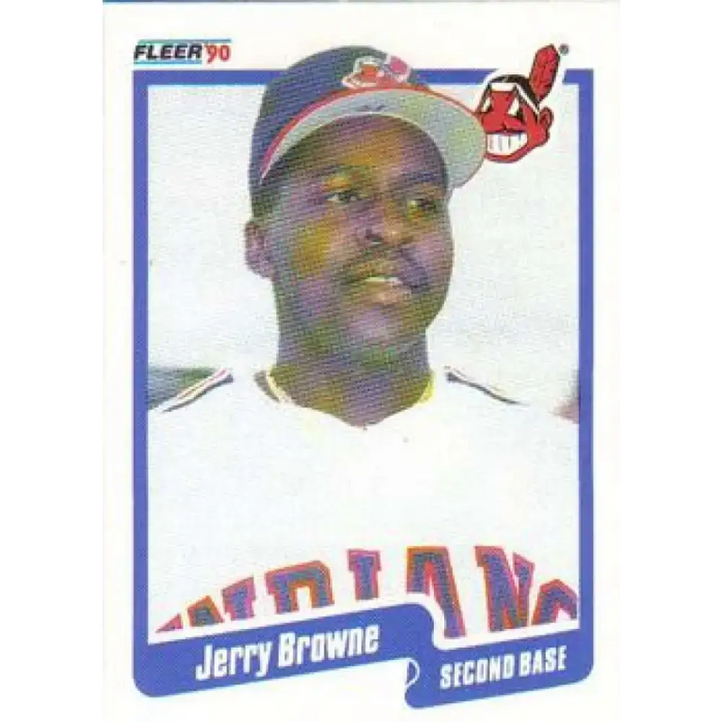 1990 Fleer #487 Jerry Browne NM-MT Cleveland Indians Baseball Card - Baseball Card Single