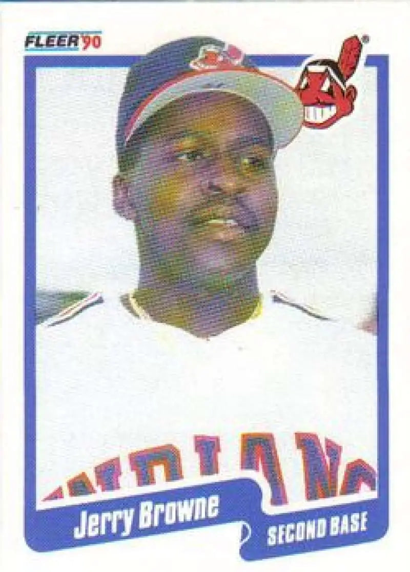 1990 Fleer #487 Jerry Browne NM-MT Cleveland Indians Baseball Card - Baseball Card Single