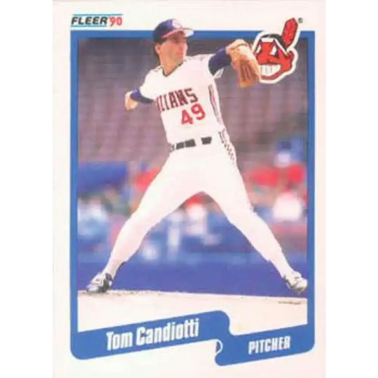 1990 Fleer #488 Tom Candiotti NM-MT Cleveland Indians Baseball Card - Baseball Card Single
