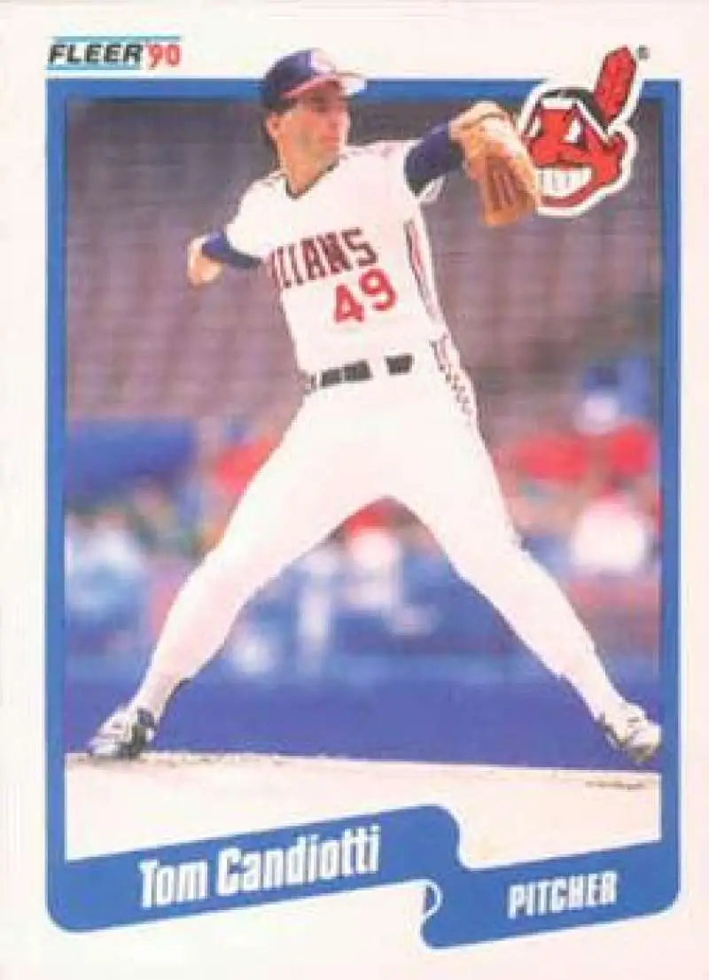 1990 Fleer #488 Tom Candiotti NM-MT Cleveland Indians Baseball Card - Baseball Card Single