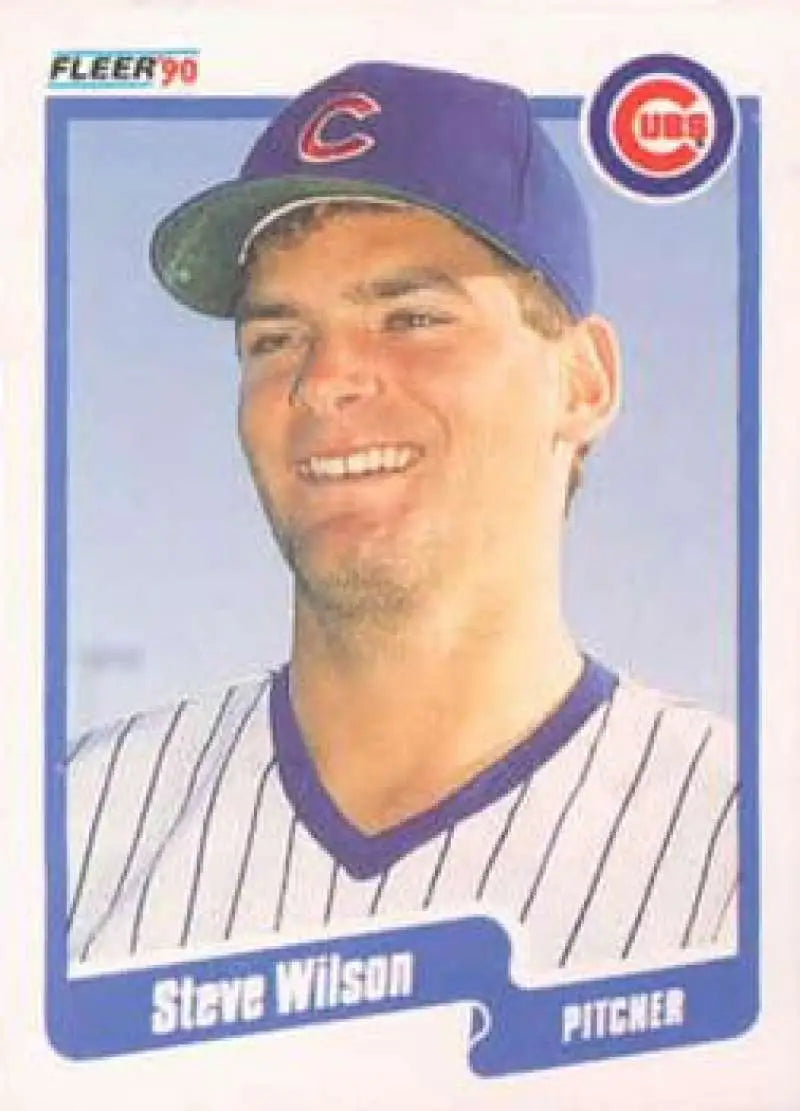 1990 Fleer #49 Steve Wilson NM-MT Chicago Cubs Baseball Card - Baseball Card Single
