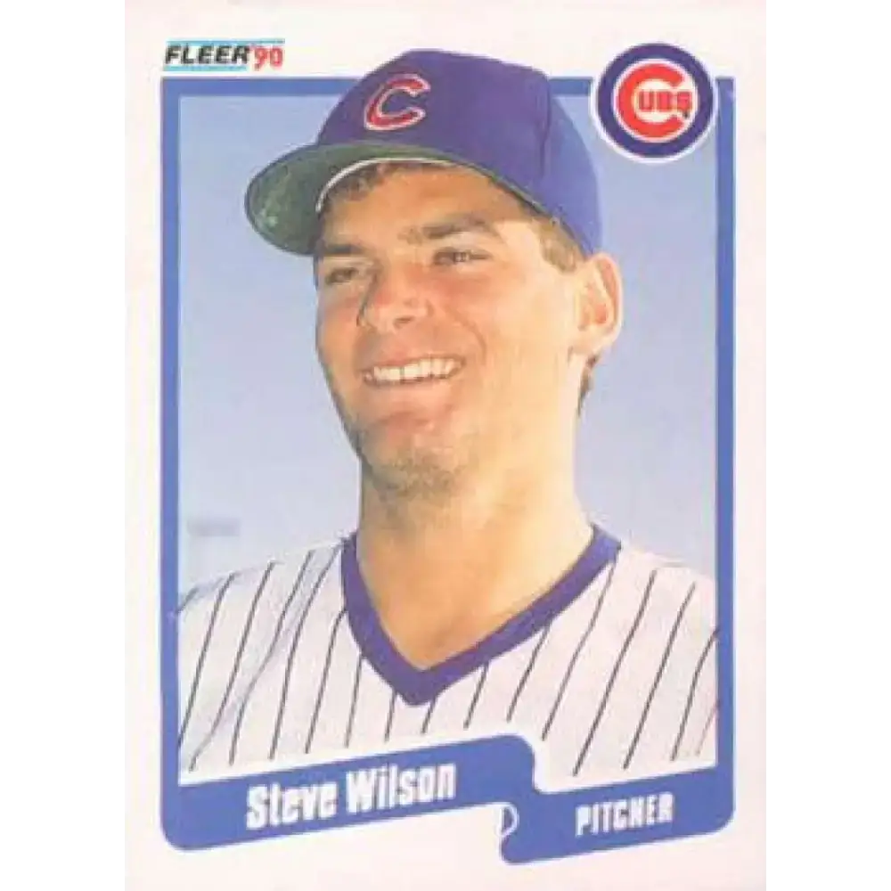 1990 Fleer #49 Steve Wilson NM-MT Chicago Cubs Baseball Card - Baseball Card Single