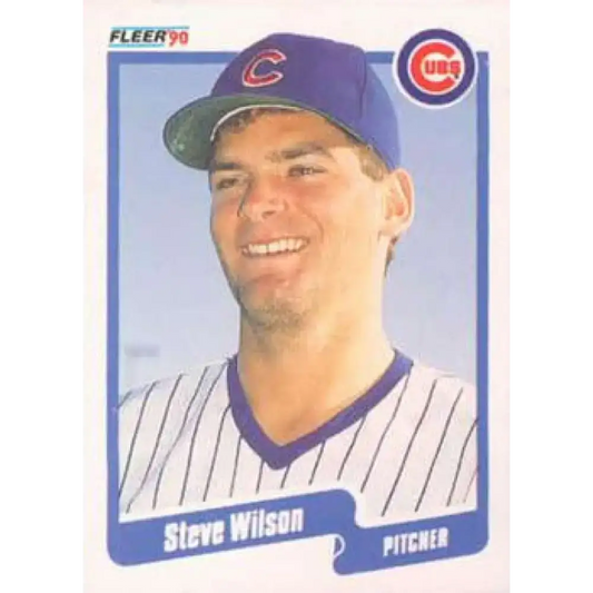 1990 Fleer #49 Steve Wilson NM-MT Chicago Cubs Baseball Card - Baseball Card Single