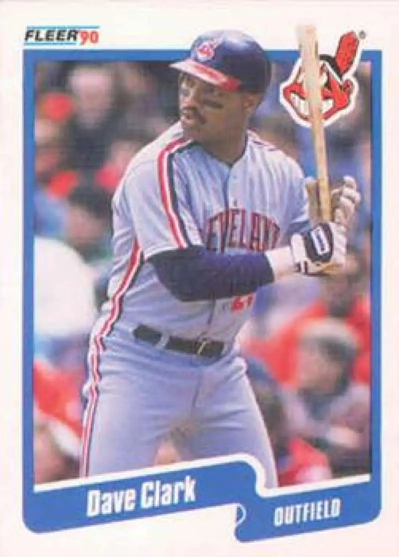 1990 Fleer #490 Dave Clark NM-MT Cleveland Indians Baseball Card - Baseball Card Single