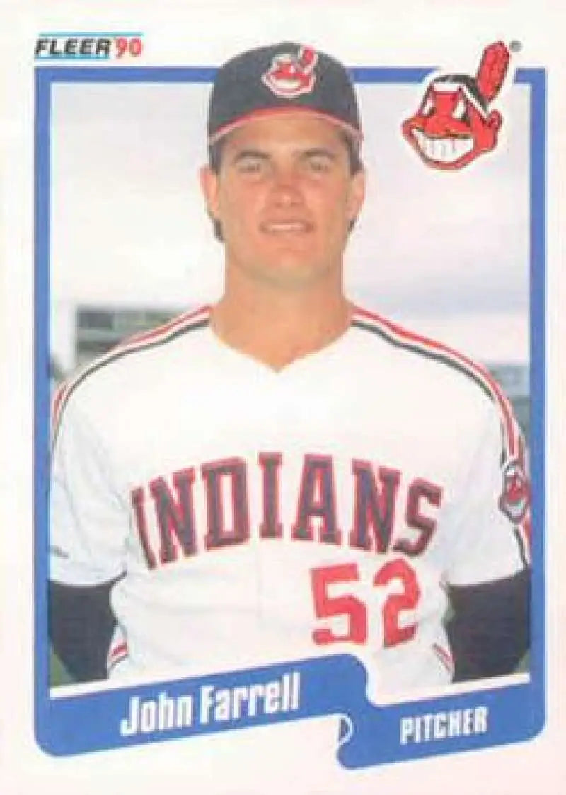 1990 Fleer #491 John Farrell NM-MT Cleveland Indians Baseball Card - Baseball Card Single