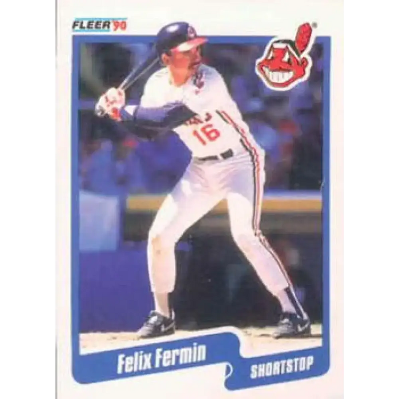 1990 Fleer #492 Felix Fermin NM-MT Cleveland Indians Baseball Card - Baseball Card Single