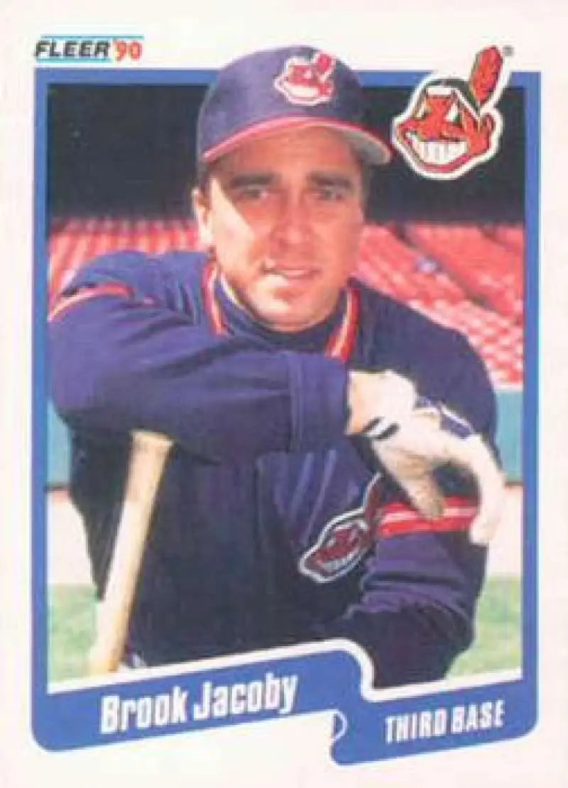 1990 Fleer #493 Brook Jacoby NM-MT Cleveland Indians Baseball Card - Baseball Card Single