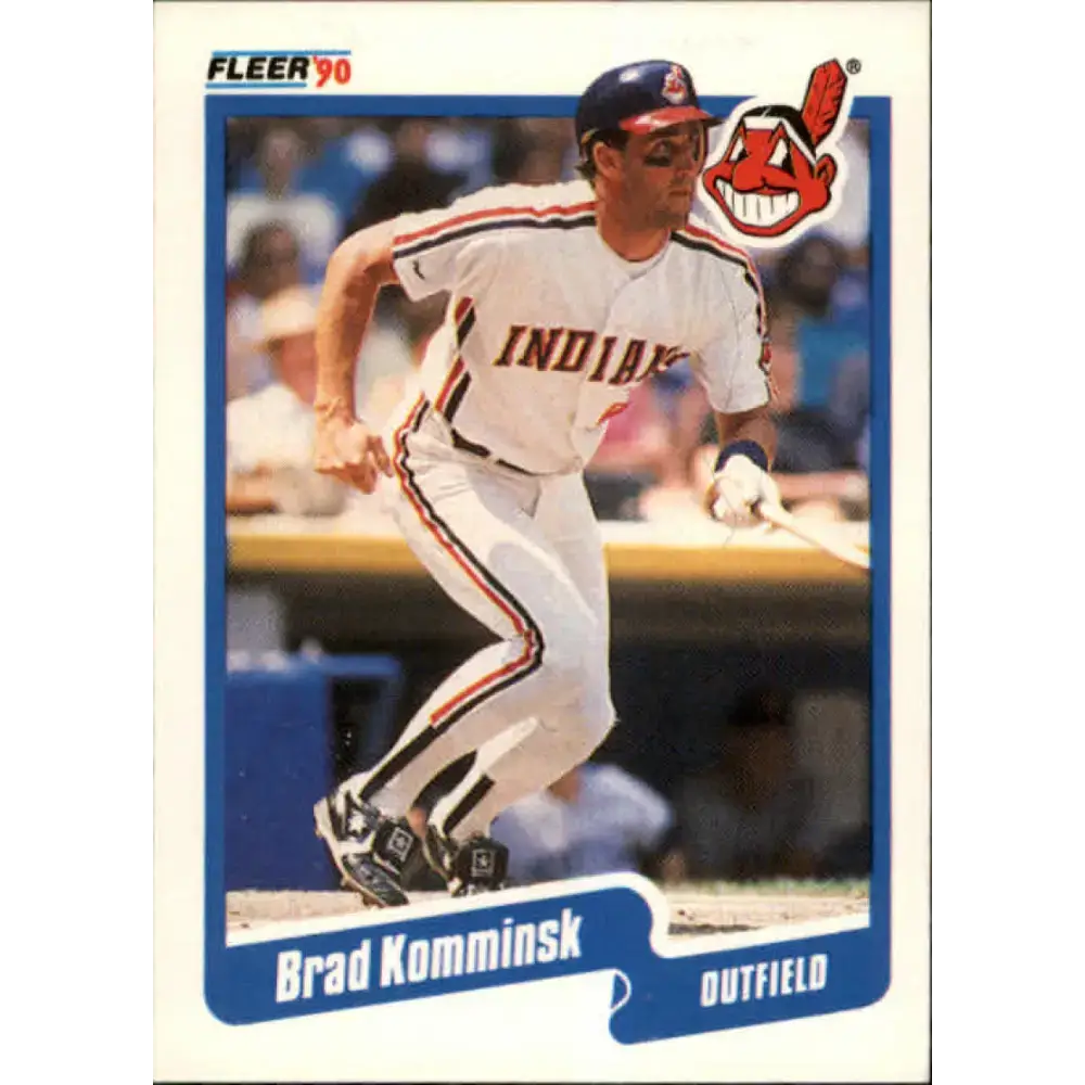 1990 Fleer #496 Brad Komminsk NM-MT Cleveland Indians Baseball Card - Baseball Card Single