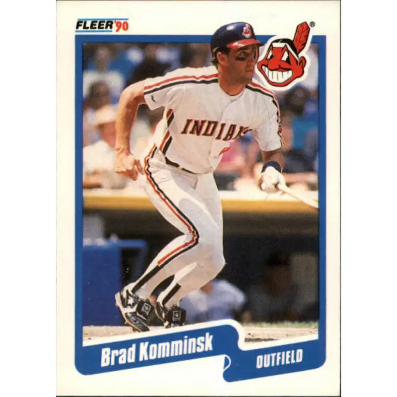 1990 Fleer #496 Brad Komminsk NM-MT Cleveland Indians Baseball Card - Baseball Card Single