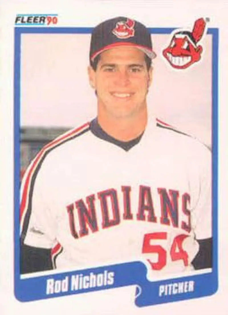 1990 Fleer #497 Rod Nichols NM-MT Cleveland Indians Baseball Card - Baseball Card Single