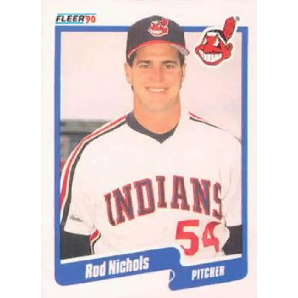 1990 Fleer #497 Rod Nichols NM-MT Cleveland Indians Baseball Card - Baseball Card Single